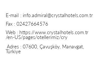 Crystal Admiral Resort Suites & Spa iletiim bilgileri